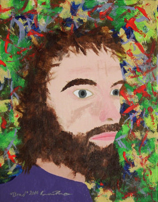 A painting from memory of Brad, acrylic on canvas 11"x14" by Cranford Coulter